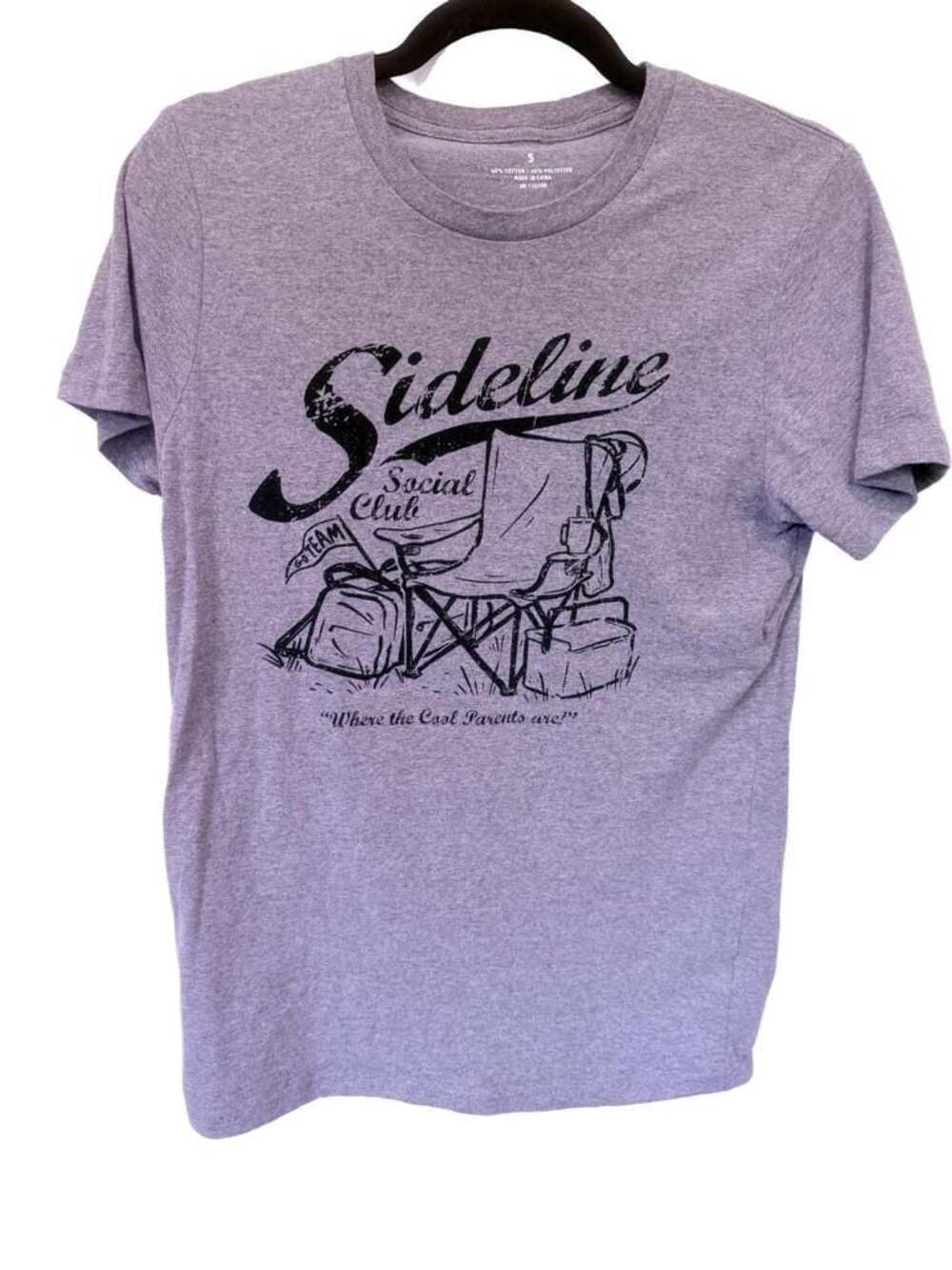 Sideline Social Club Gray Graphic T-Shirt 'Where the Cool Parents are!'